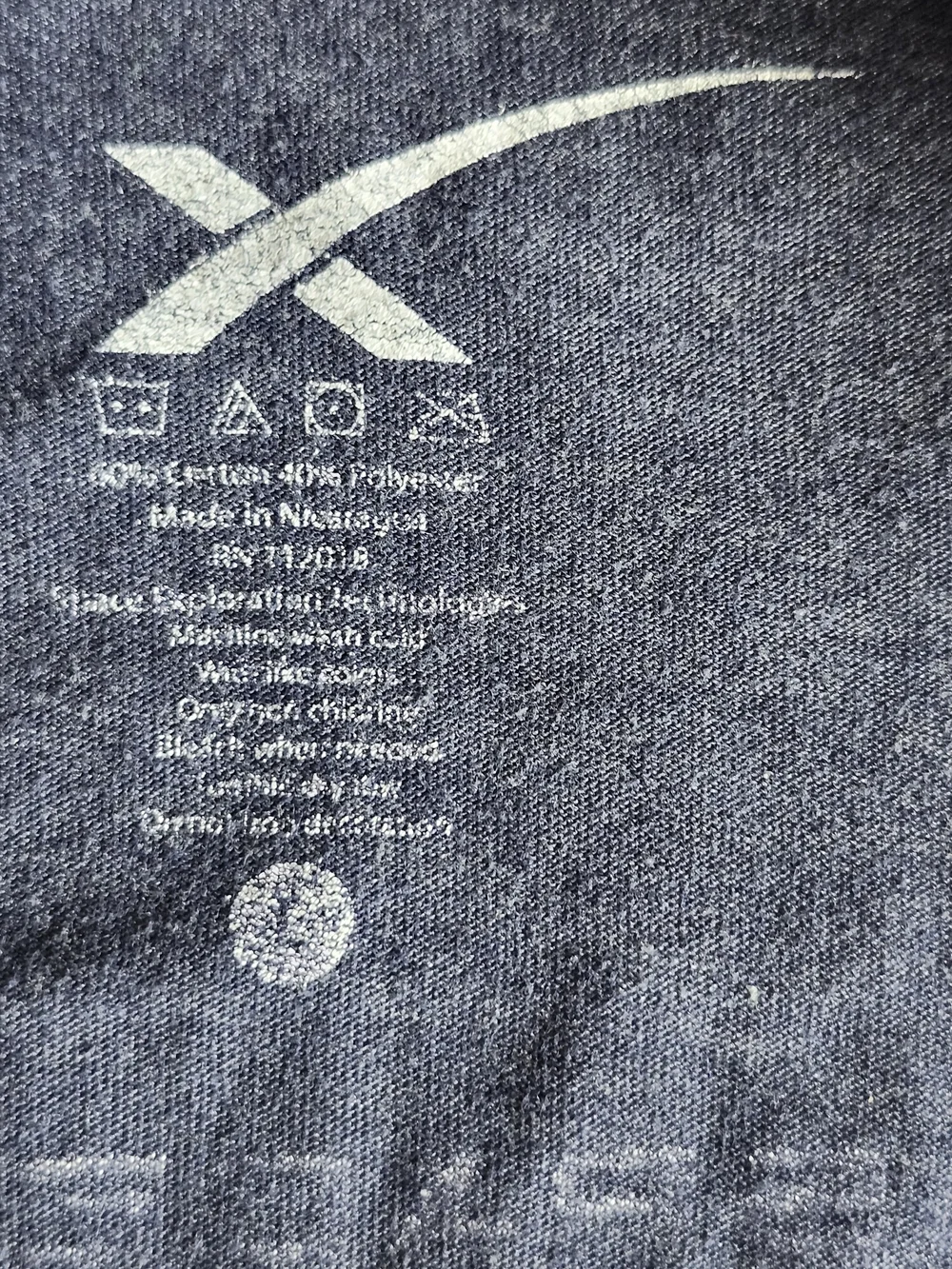 Official SpaceX NASA Crew Dragon In-Flight Abort Tee Large Blue